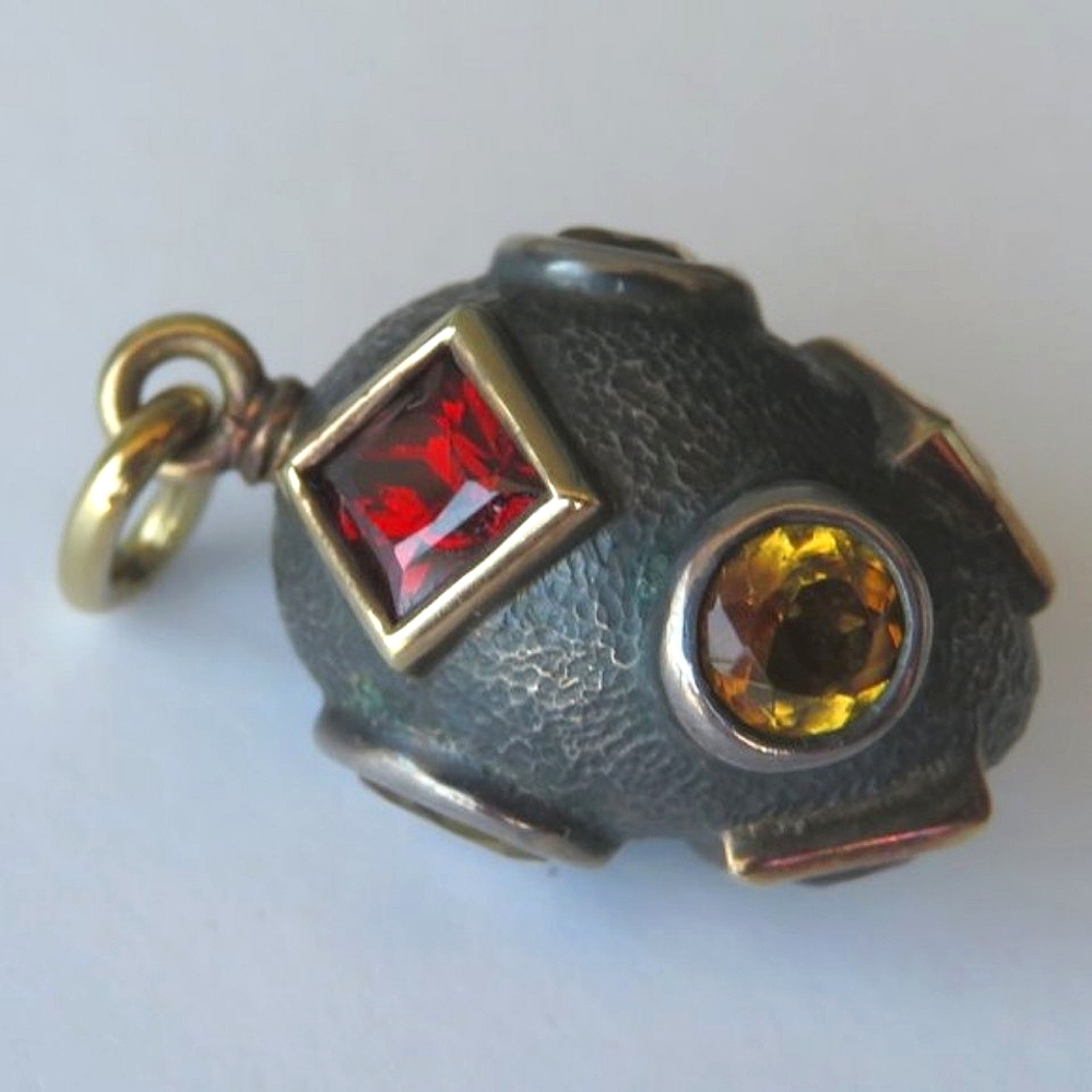 Pedro Boregaard Gold Silver Garnet Citrine Pendant
